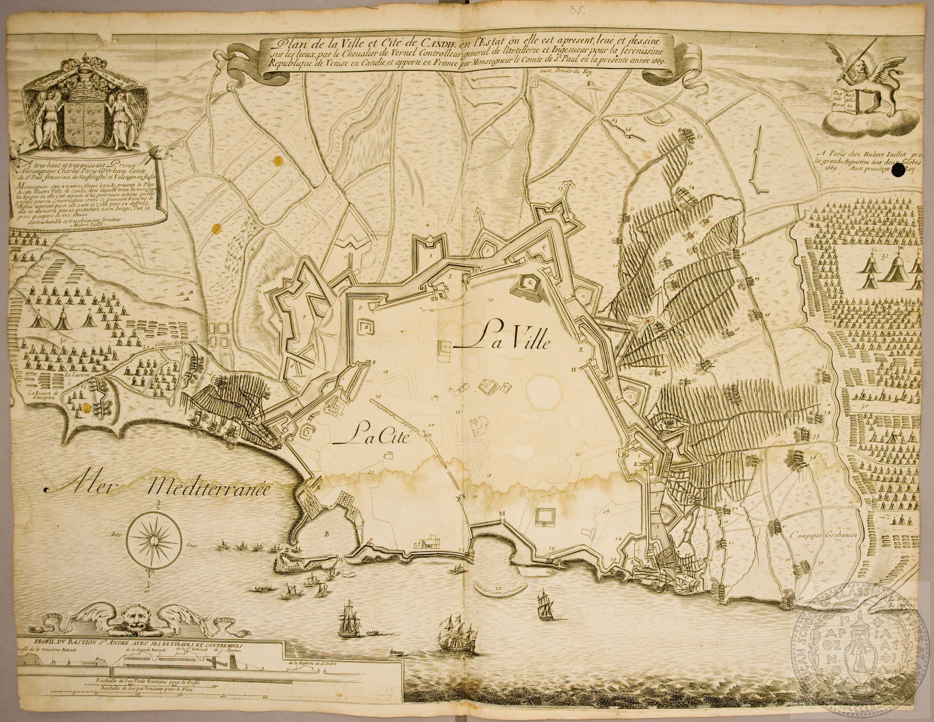 Plan de la ville et cite de Candie en l' estat ou elle est a present……